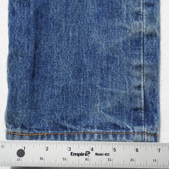Levi’s Distressed 501 Button Fly Blue Jeans 30x32 100% Cotton - Picture 9 of 16